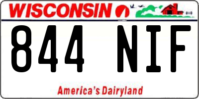 WI license plate 844NIF