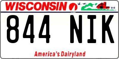 WI license plate 844NIK