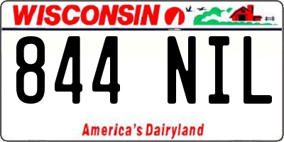 WI license plate 844NIL