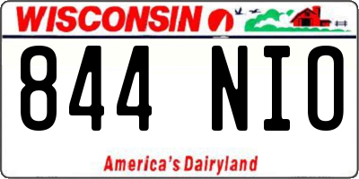 WI license plate 844NIO