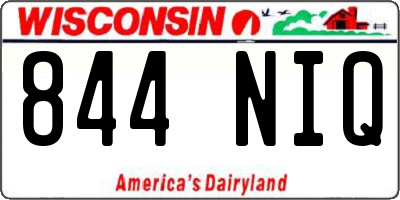 WI license plate 844NIQ