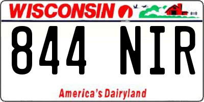 WI license plate 844NIR