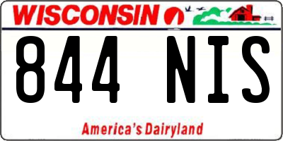 WI license plate 844NIS