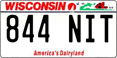 WI license plate 844NIT