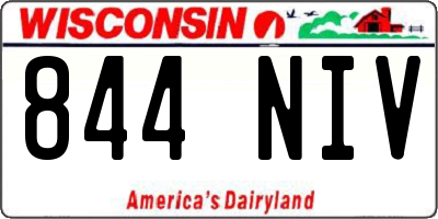 WI license plate 844NIV