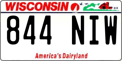 WI license plate 844NIW