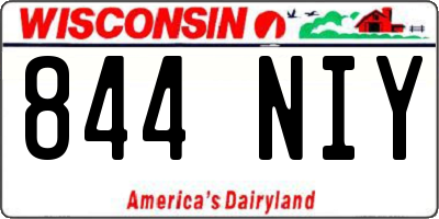 WI license plate 844NIY