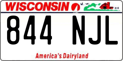 WI license plate 844NJL