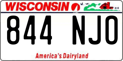 WI license plate 844NJO
