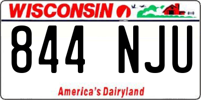 WI license plate 844NJU