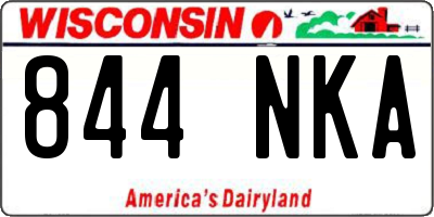 WI license plate 844NKA