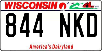WI license plate 844NKD