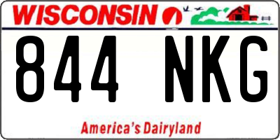 WI license plate 844NKG
