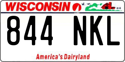 WI license plate 844NKL