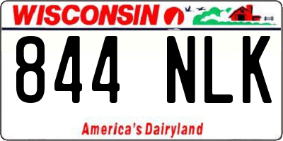 WI license plate 844NLK