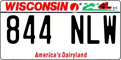 WI license plate 844NLW