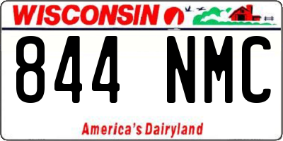WI license plate 844NMC