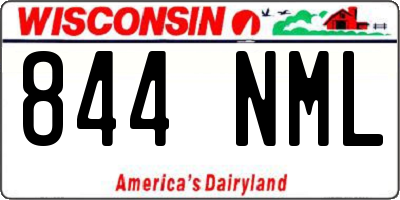 WI license plate 844NML