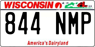 WI license plate 844NMP