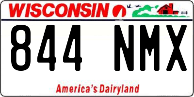 WI license plate 844NMX