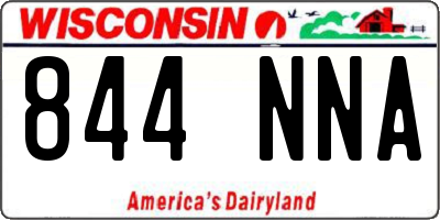 WI license plate 844NNA