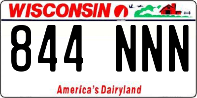 WI license plate 844NNN
