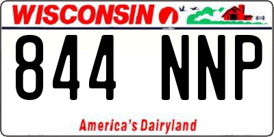 WI license plate 844NNP