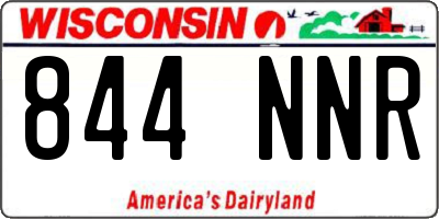 WI license plate 844NNR