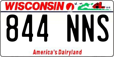 WI license plate 844NNS