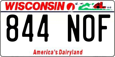 WI license plate 844NOF