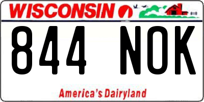 WI license plate 844NOK
