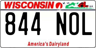 WI license plate 844NOL