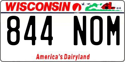 WI license plate 844NOM