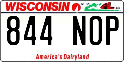 WI license plate 844NOP