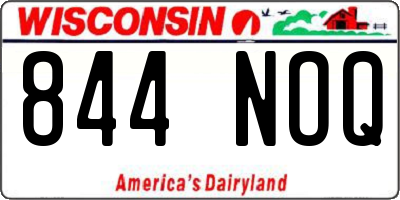 WI license plate 844NOQ