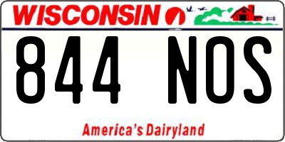 WI license plate 844NOS