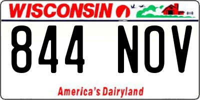 WI license plate 844NOV