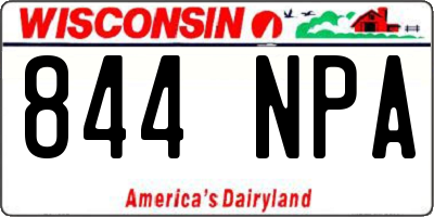 WI license plate 844NPA