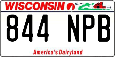 WI license plate 844NPB