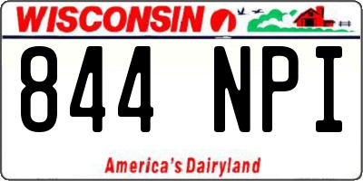 WI license plate 844NPI
