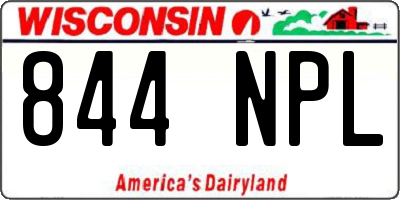 WI license plate 844NPL