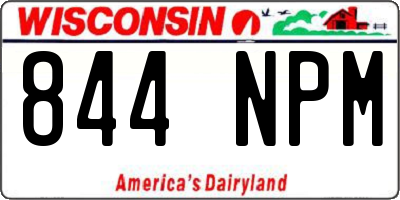 WI license plate 844NPM