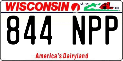 WI license plate 844NPP