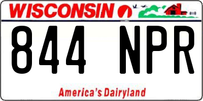 WI license plate 844NPR