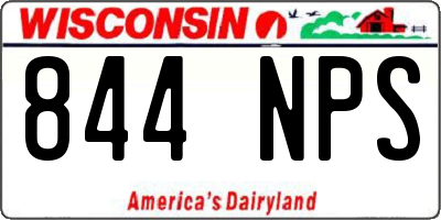 WI license plate 844NPS