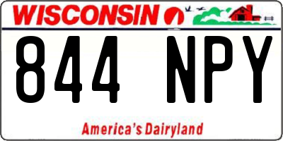 WI license plate 844NPY