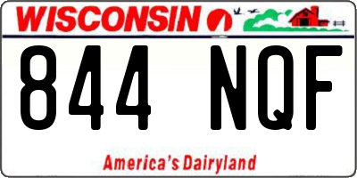 WI license plate 844NQF