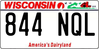 WI license plate 844NQL
