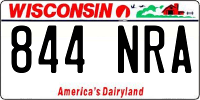 WI license plate 844NRA