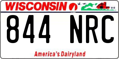WI license plate 844NRC